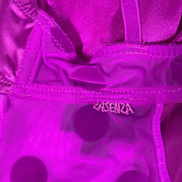 Lasenza Purple Polkadot & Black Bow Lingerie Dress - Picture 5 of 8